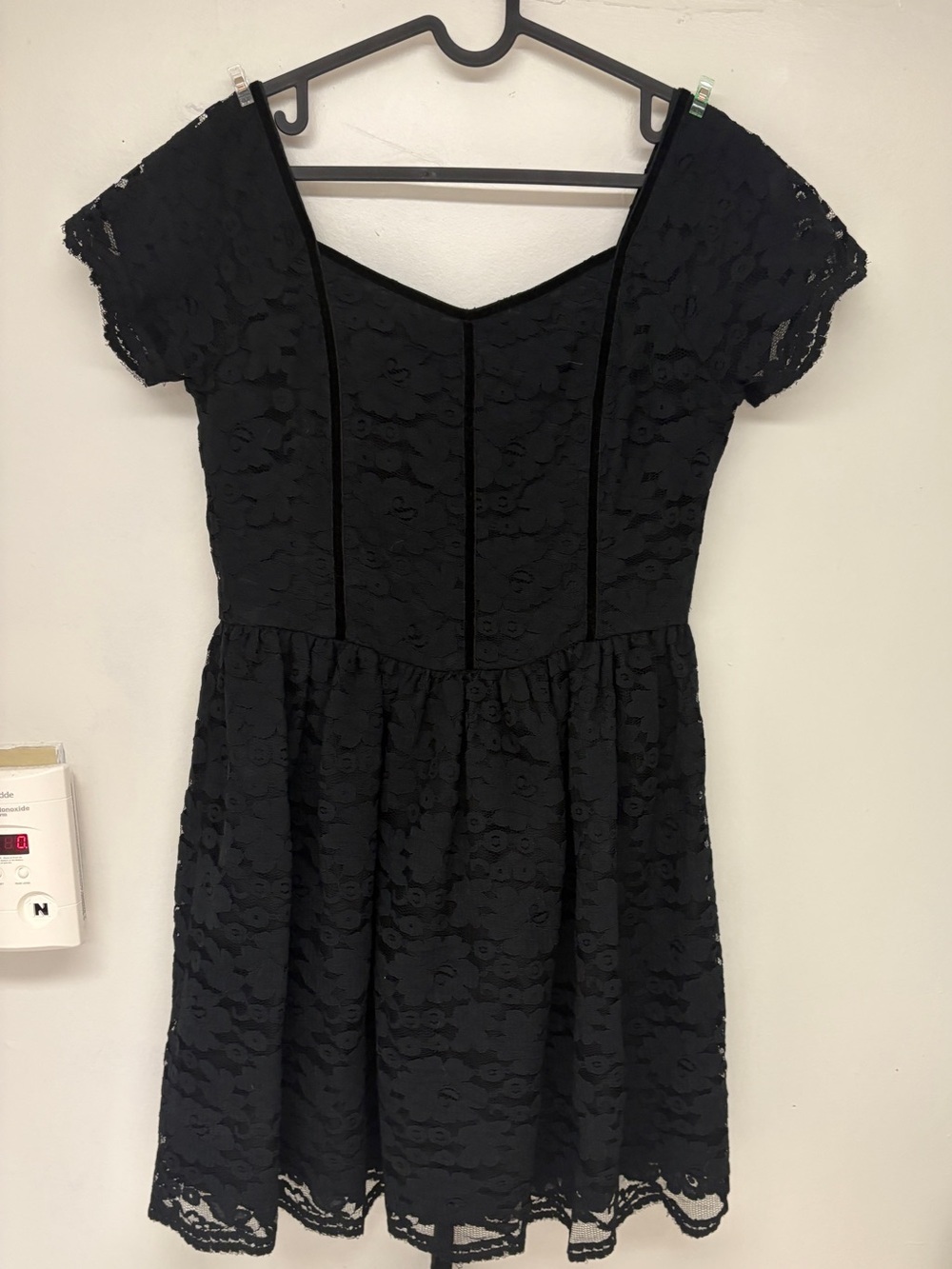 Vintage Ports International Black Lace Dress with Corset Back Sz 10-12
